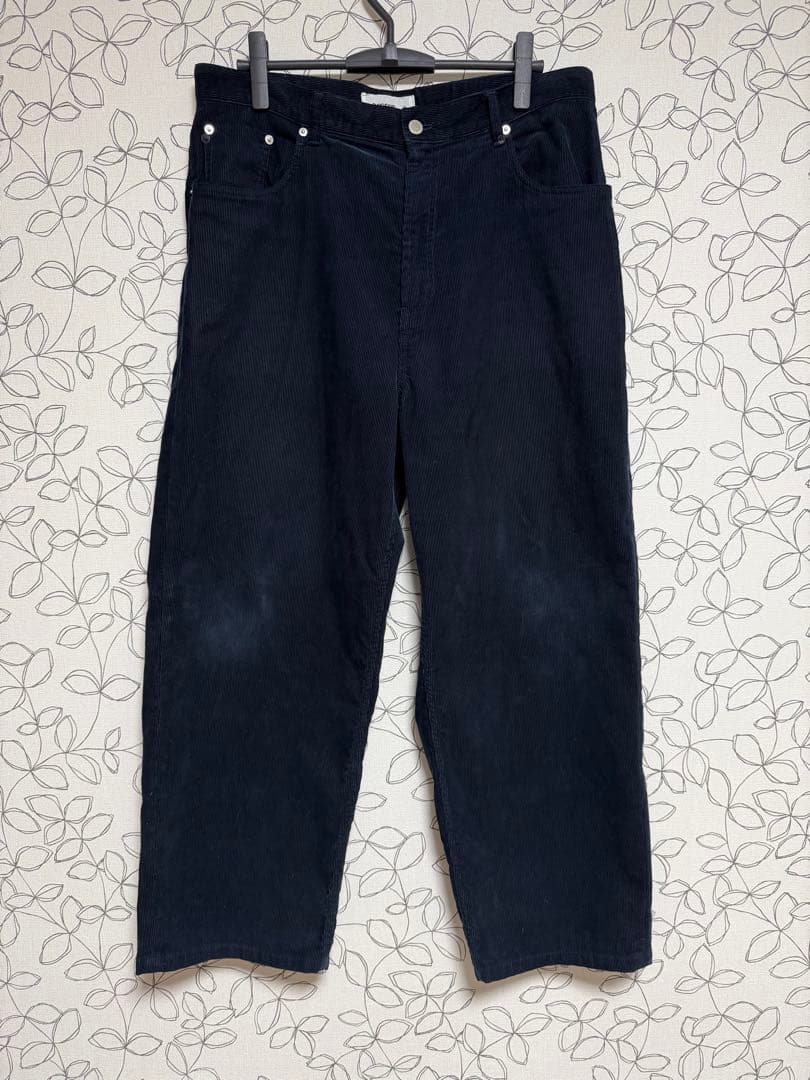 パンツ everyone wide straight corduroy trousers