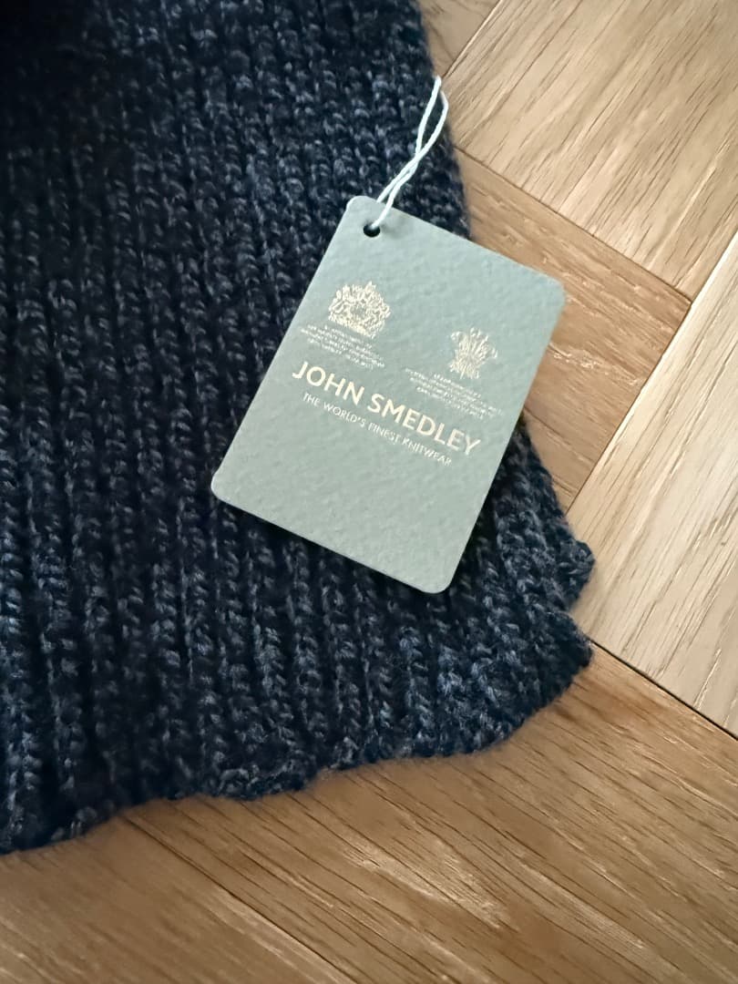 JOHN SMEDLEY カシミヤ混 リブニットマフラー STARK 新品