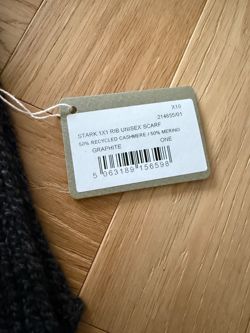 JOHN SMEDLEY カシミヤ混 リブニットマフラー STARK 新品