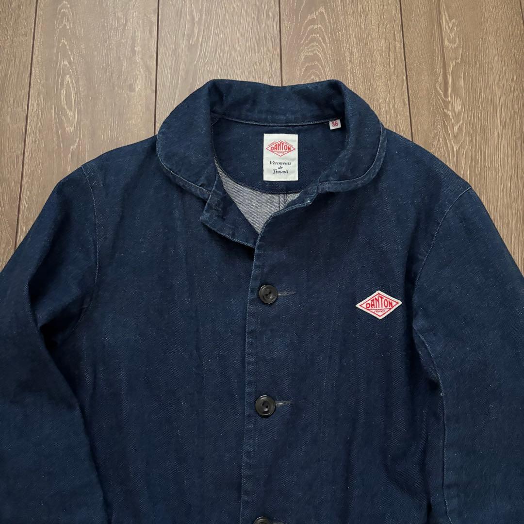 美品　DANTON ダントン　カバーオール　38 コットン インディゴ　M