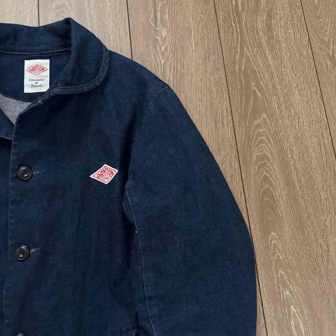 美品　DANTON ダントン　カバーオール　38 コットン インディゴ　M