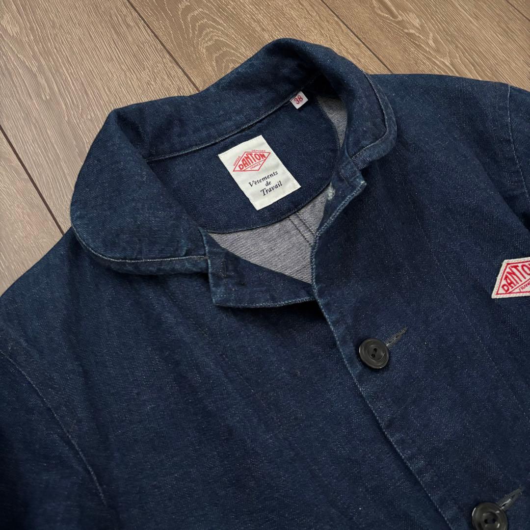 美品　DANTON ダントン　カバーオール　38 コットン インディゴ　M