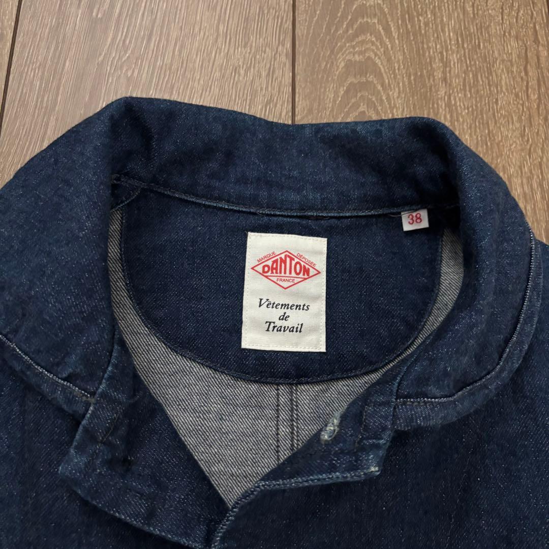 美品　DANTON ダントン　カバーオール　38 コットン インディゴ　M
