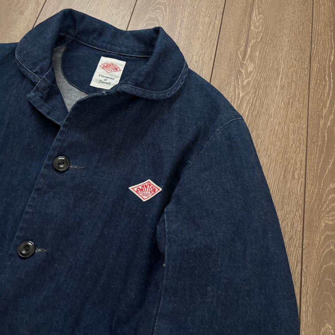 美品　DANTON ダントン　カバーオール　38 コットン インディゴ　M