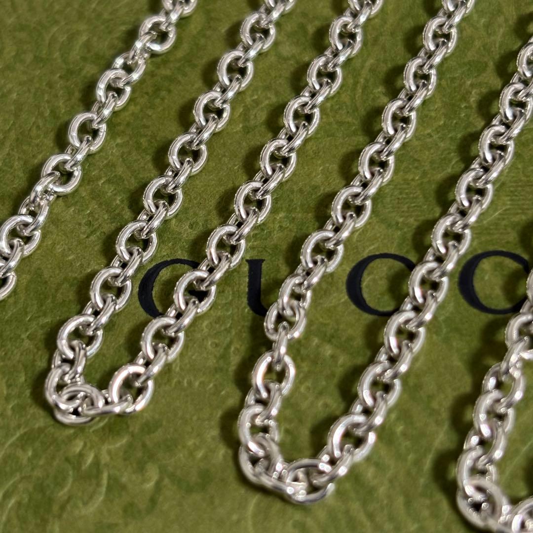 GUCCI 新品同様品　G刻印シルバーチェーンネックレス　925 極美品