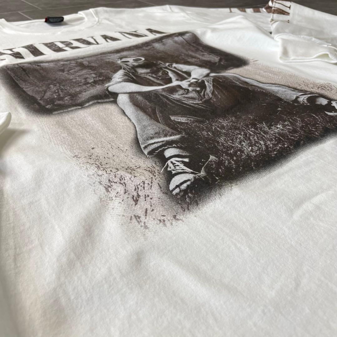 NIRVANA ニルヴァーナ カート・コバーン L/S バンド Tシャツ白XL
