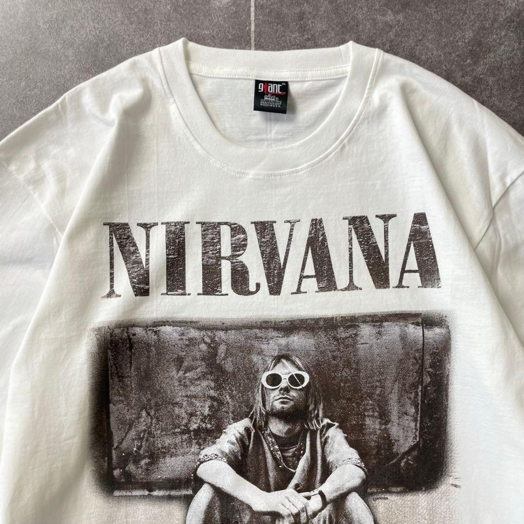 NIRVANA ニルヴァーナ カート・コバーン L/S バンド Tシャツ白XL