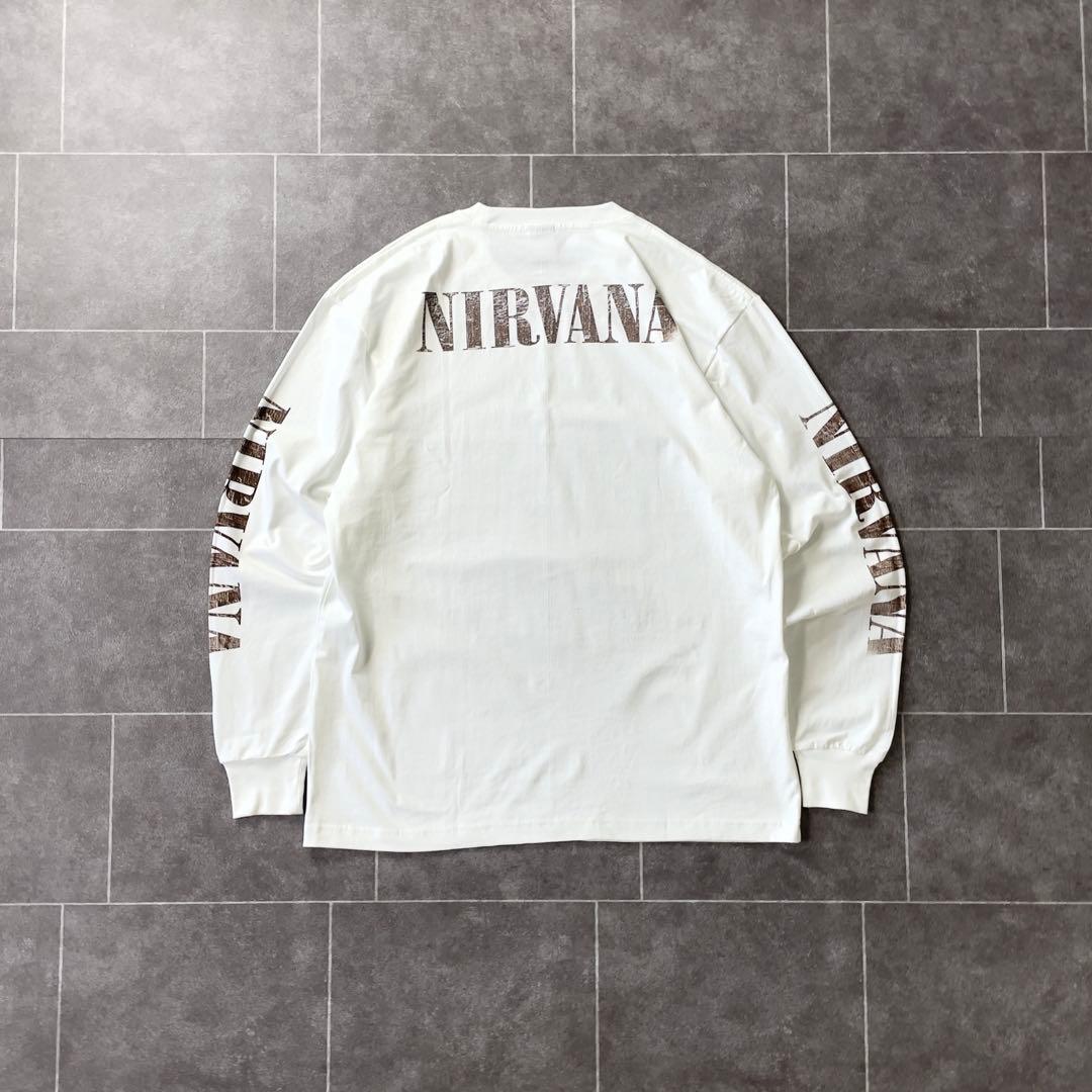 NIRVANA ニルヴァーナ カート・コバーン L/S バンド Tシャツ白XL