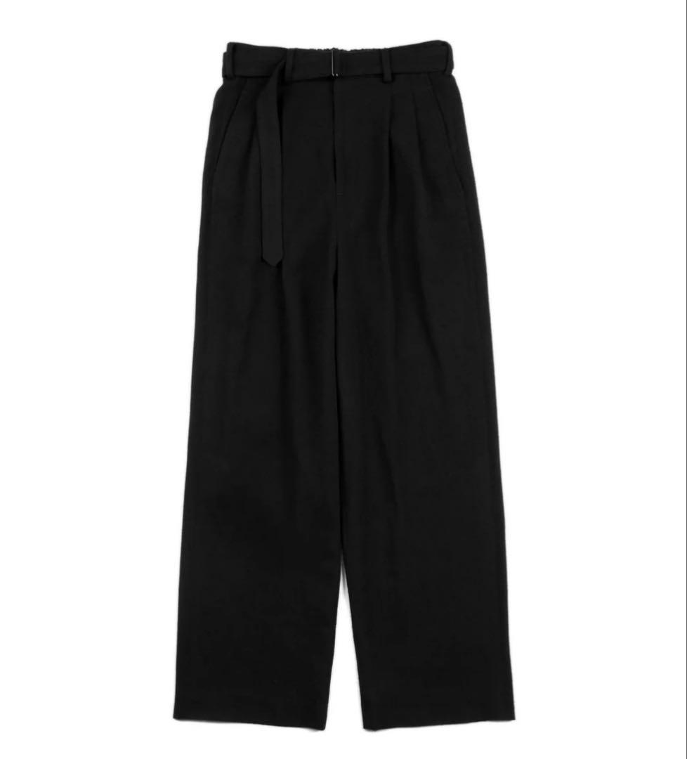 WOOL SILK NEP BELTED PANTS コルニエ　Lサイズ