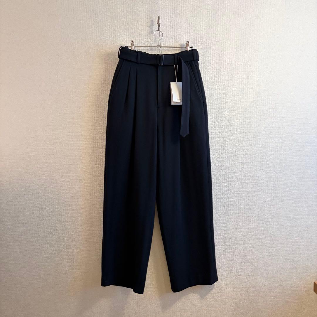 WOOL SILK NEP BELTED PANTS コルニエ　Lサイズ