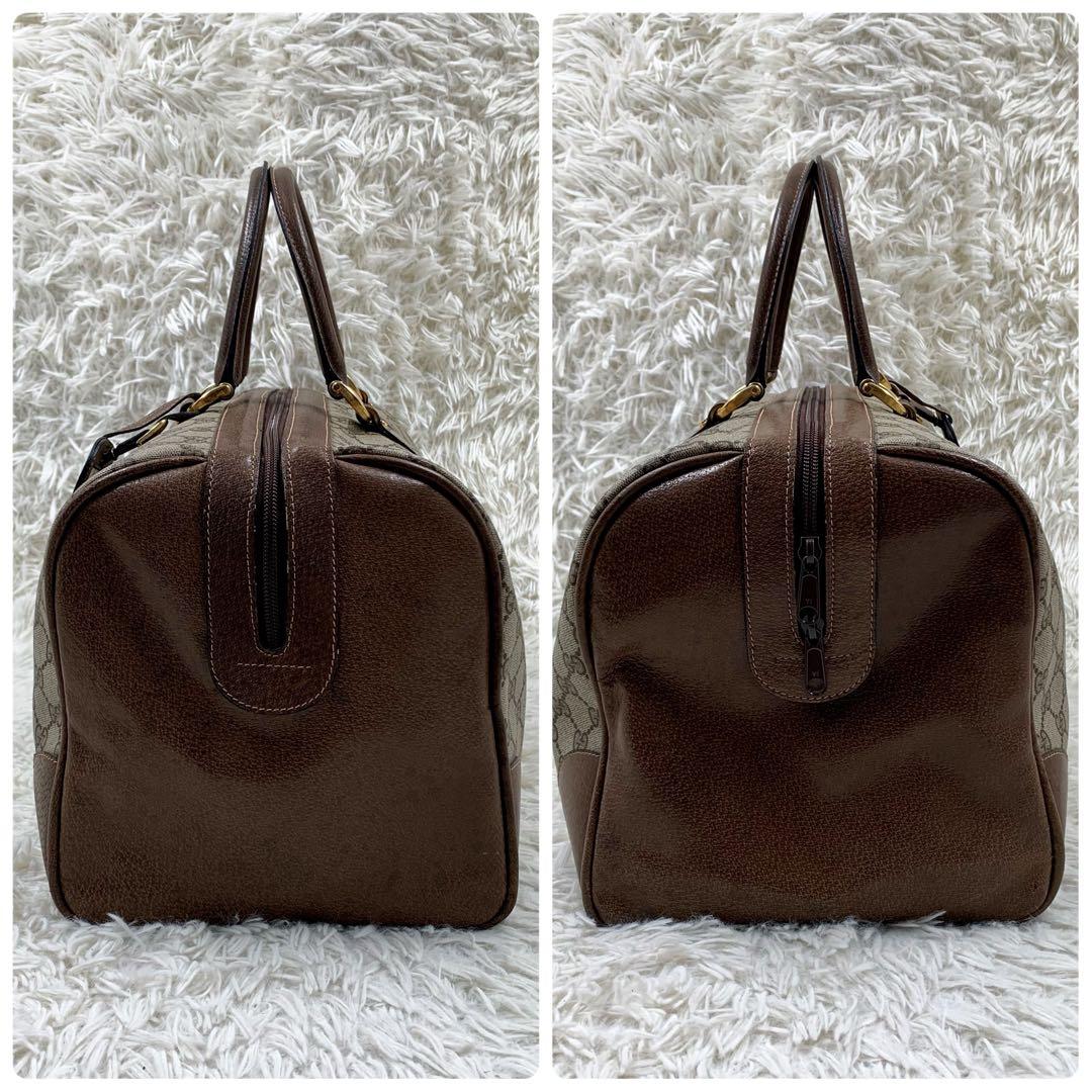 【✨美品✨】オールドグッチ ボストンバッグ 大容量 GGスプリーム ブラウン