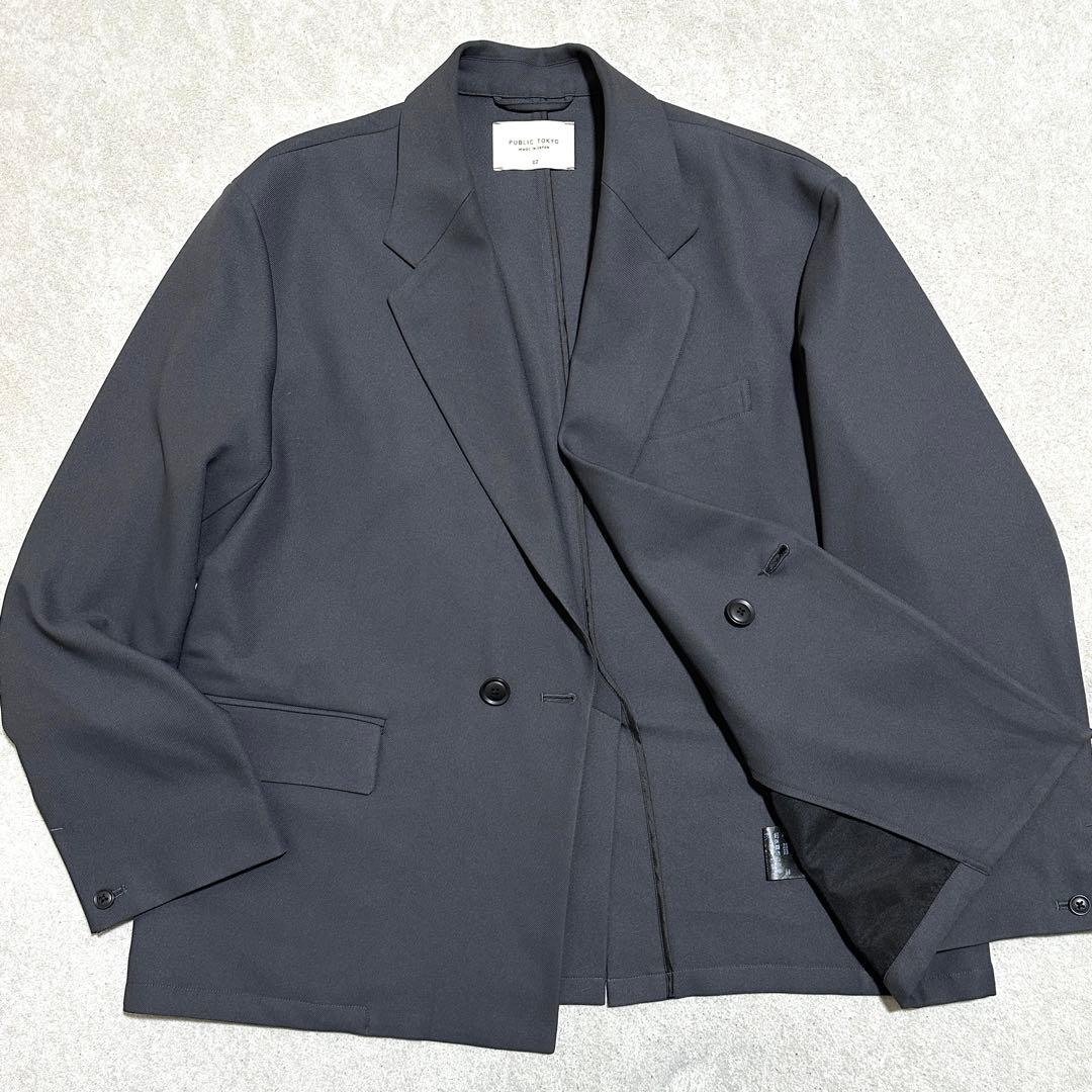 美品✨2(L) PUBLIC TOKYO GRツイルリラックスジャケット　グレー