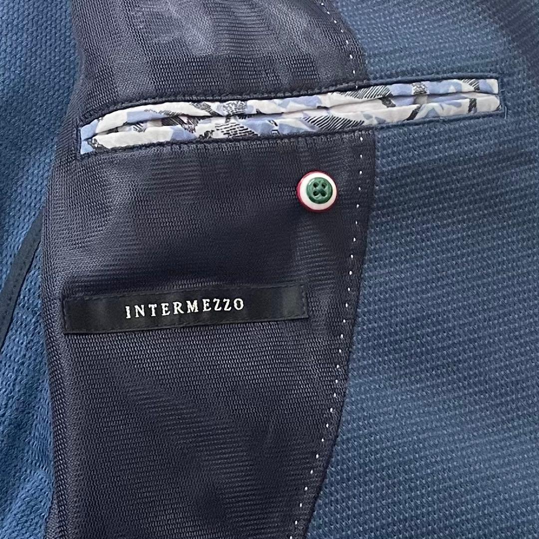 美品 INTERMEZZO テーラードジャケット アンコン イタリア M 綿ポリ