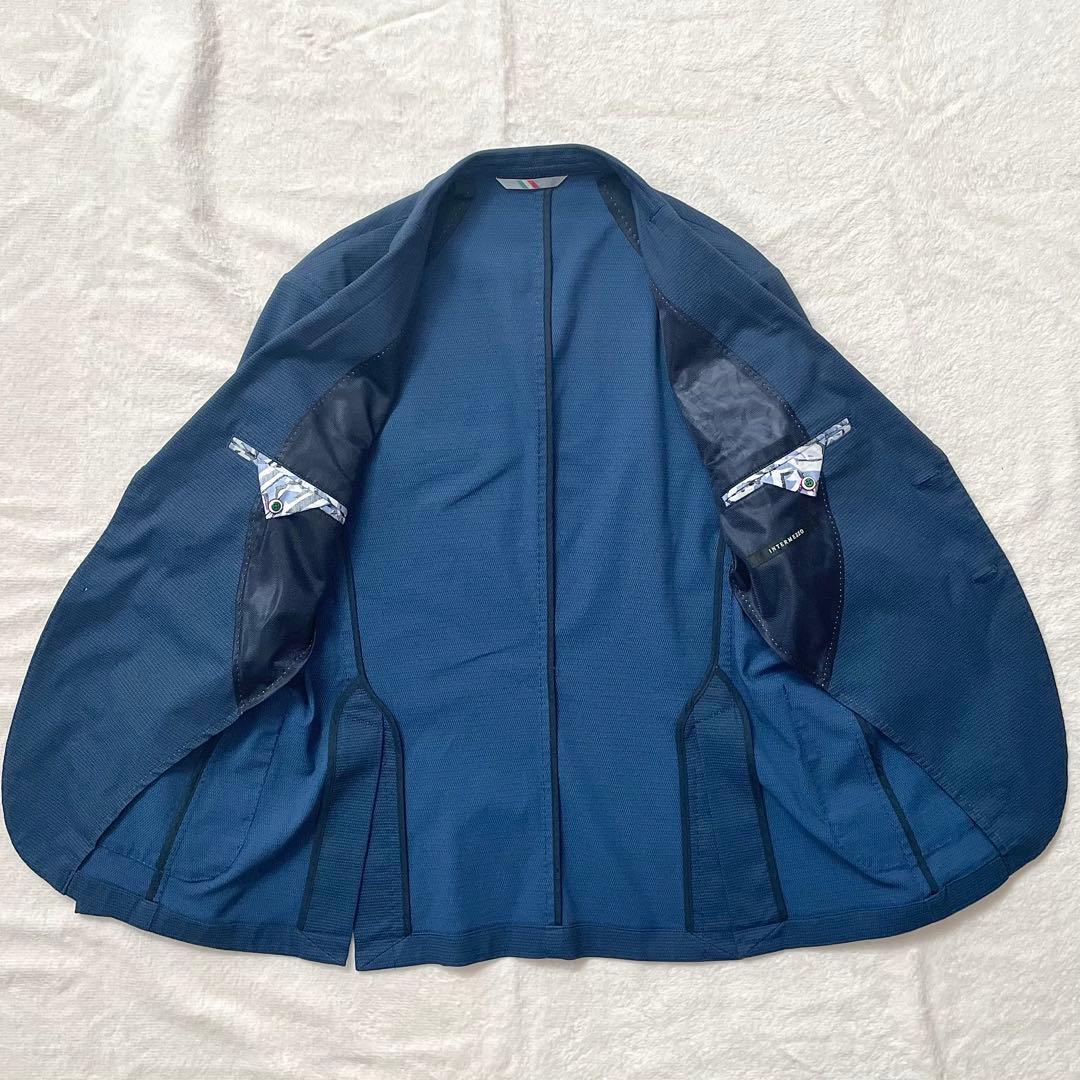 美品 INTERMEZZO テーラードジャケット アンコン イタリア M 綿ポリ