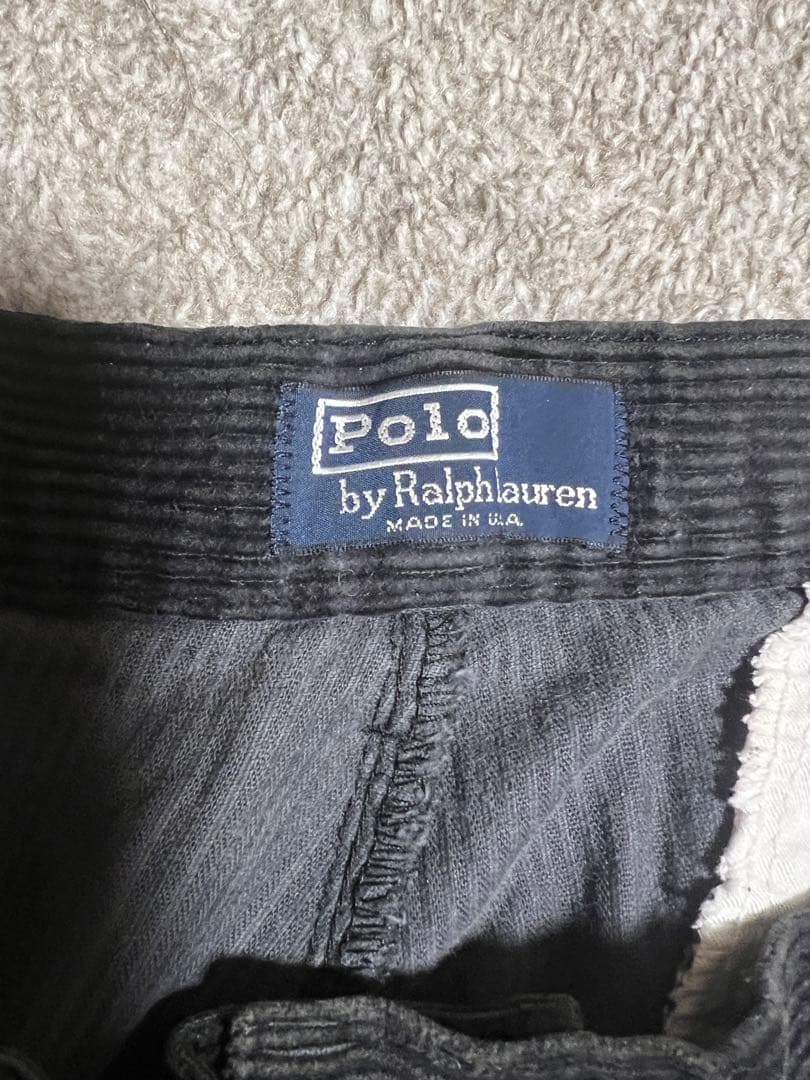 polo ralph lauren USA製 ツータックコーデュロイ黒