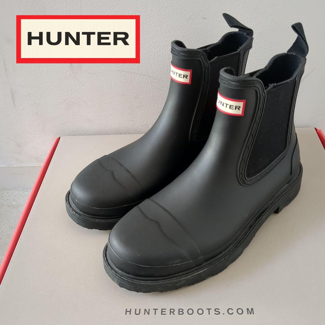 HUNTER チェルシーブーツ サイドゴア 黒 UK4 箱付