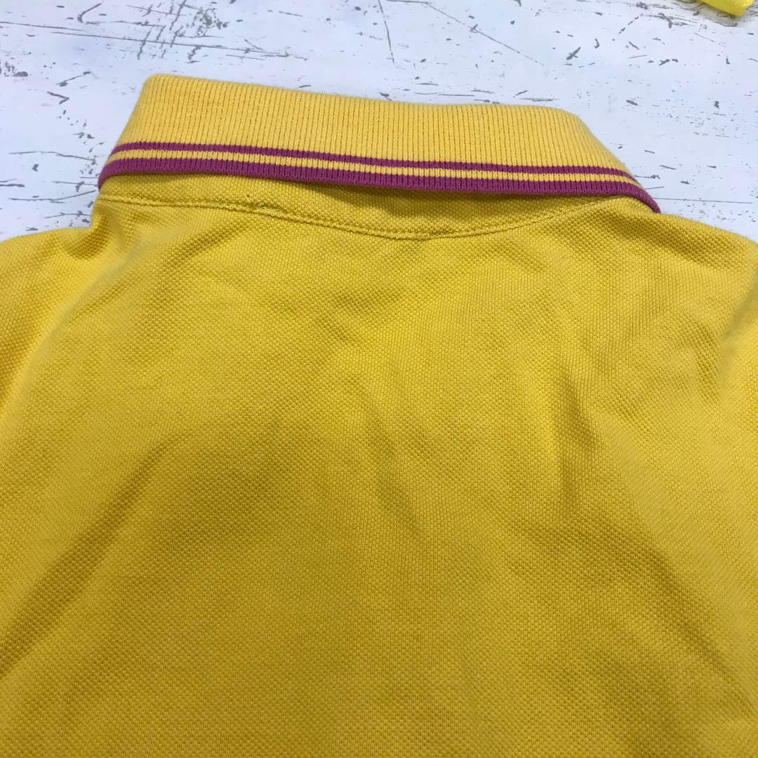 00's古着 Christian Dior 花刺繍 ロゴ ラインポロシャツ