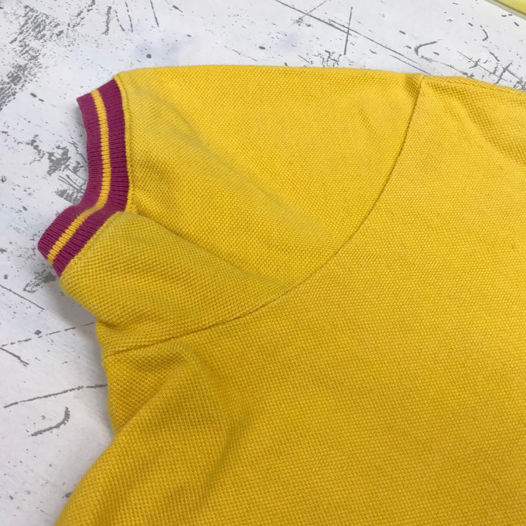 00's古着 Christian Dior 花刺繍 ロゴ ラインポロシャツ