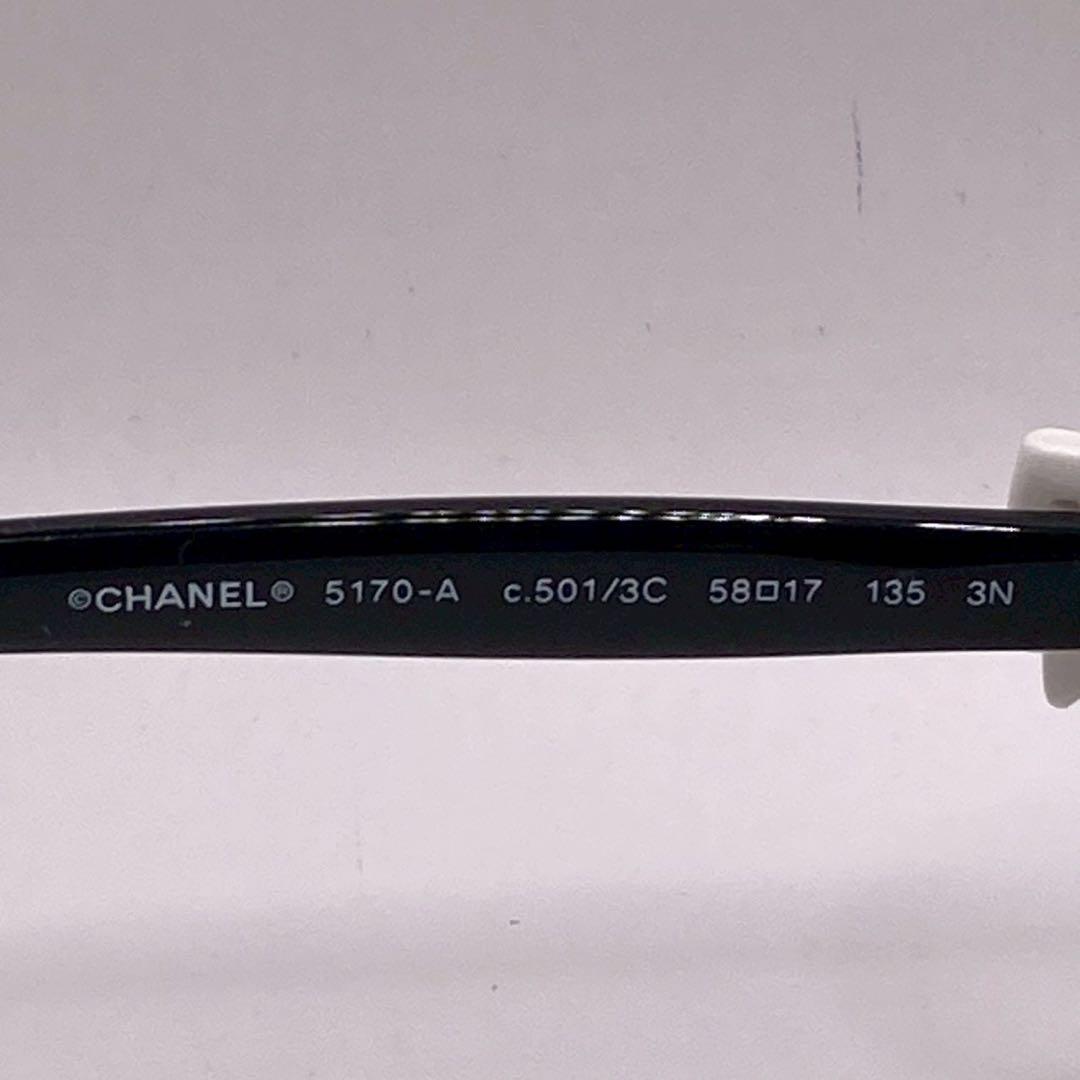 CHANEL シャネル サングラス ココマーク リボン ブラック　白　箱付き
