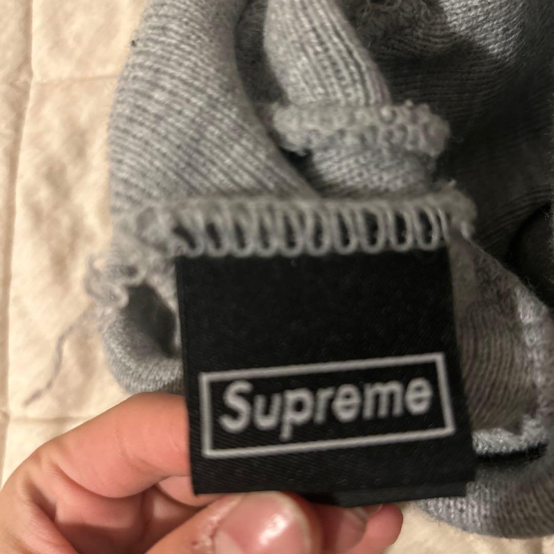 Supreme グレー ニット帽 クロスボックスロゴ