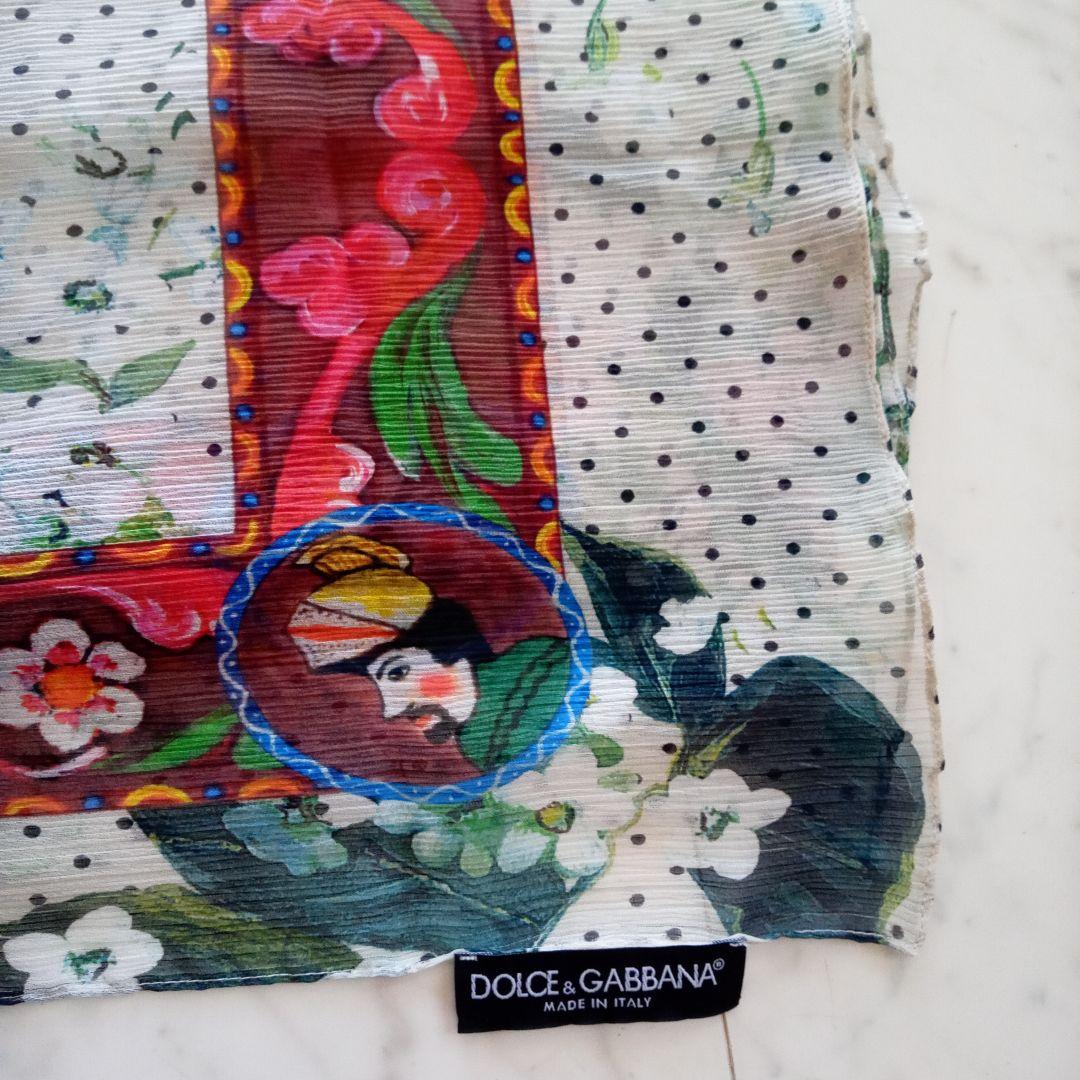 DOLCE & GABBANA 花柄ドットストール