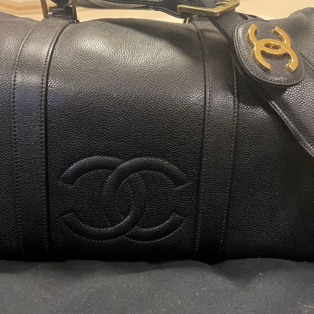 CHANEL シャネル ヴィンテージ　キャビアスキン　ボストンバッグ