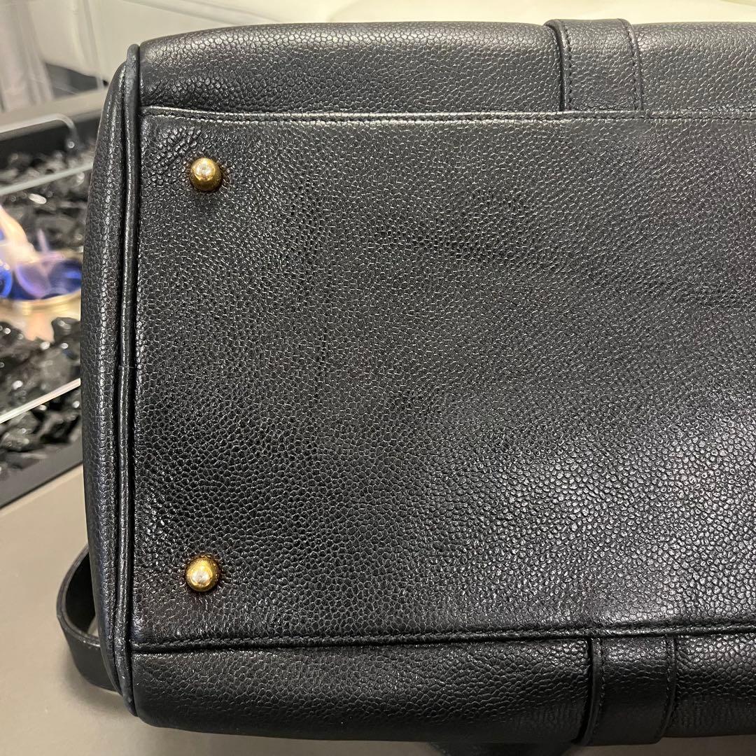 CHANEL シャネル ヴィンテージ　キャビアスキン　ボストンバッグ