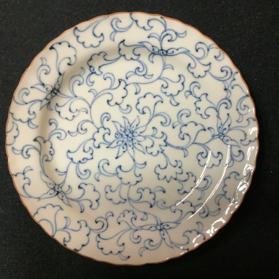 たち吉　京唐草￼ 銘名￼皿5枚セット　新品未使用　17cm￼中皿　取り皿　箱付