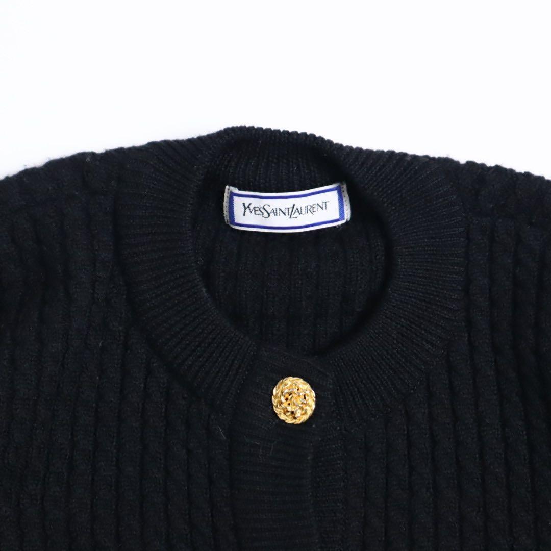 Vintage Yves Saint Laurent 金ボタン カーディガン