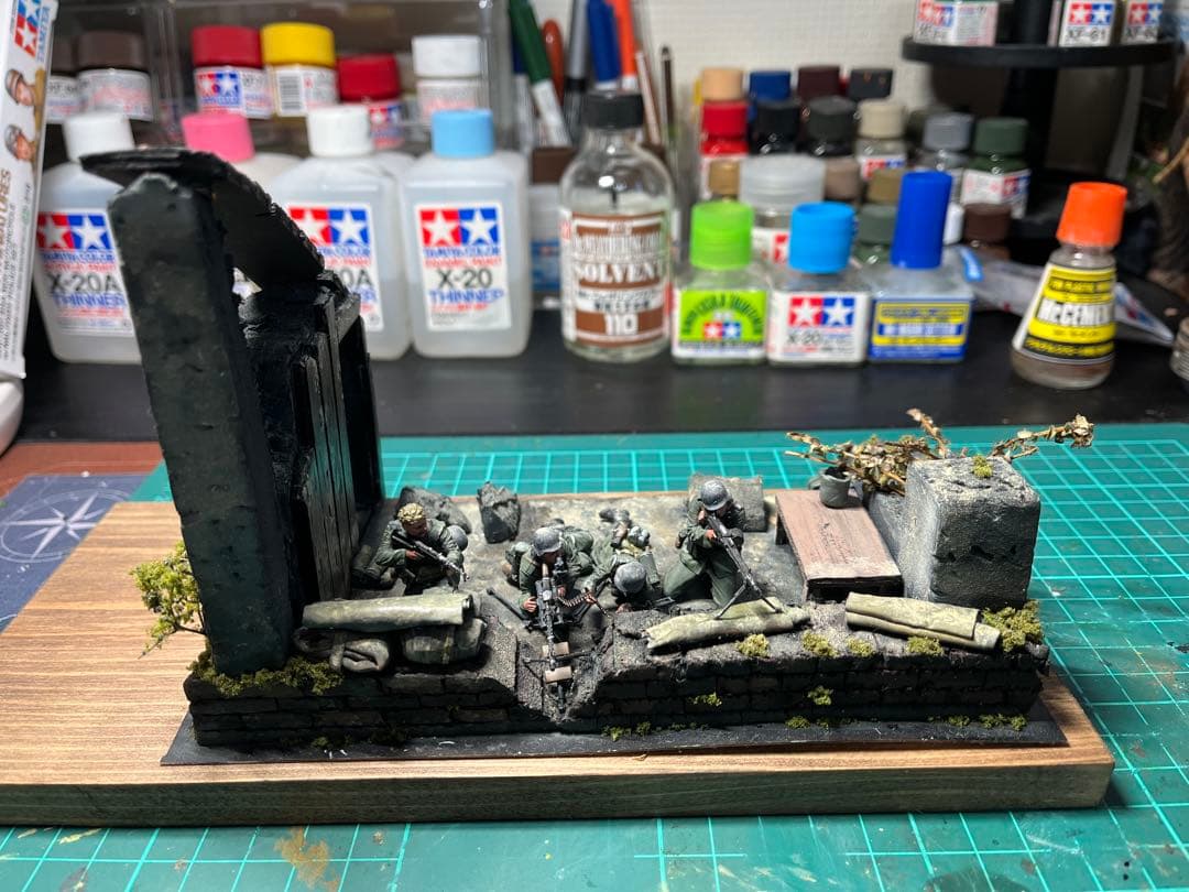 戦闘シーン ジオラマ　1/35ドイツ機関銃チーム。