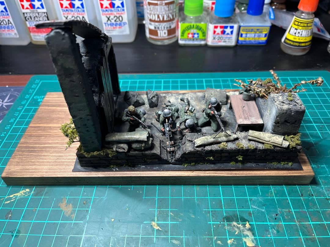 戦闘シーン ジオラマ　1/35ドイツ機関銃チーム。