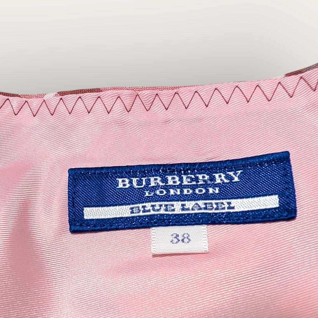 【美品】 バーバリーブルーレーベル　ピンク ノバチェックワンピース　38