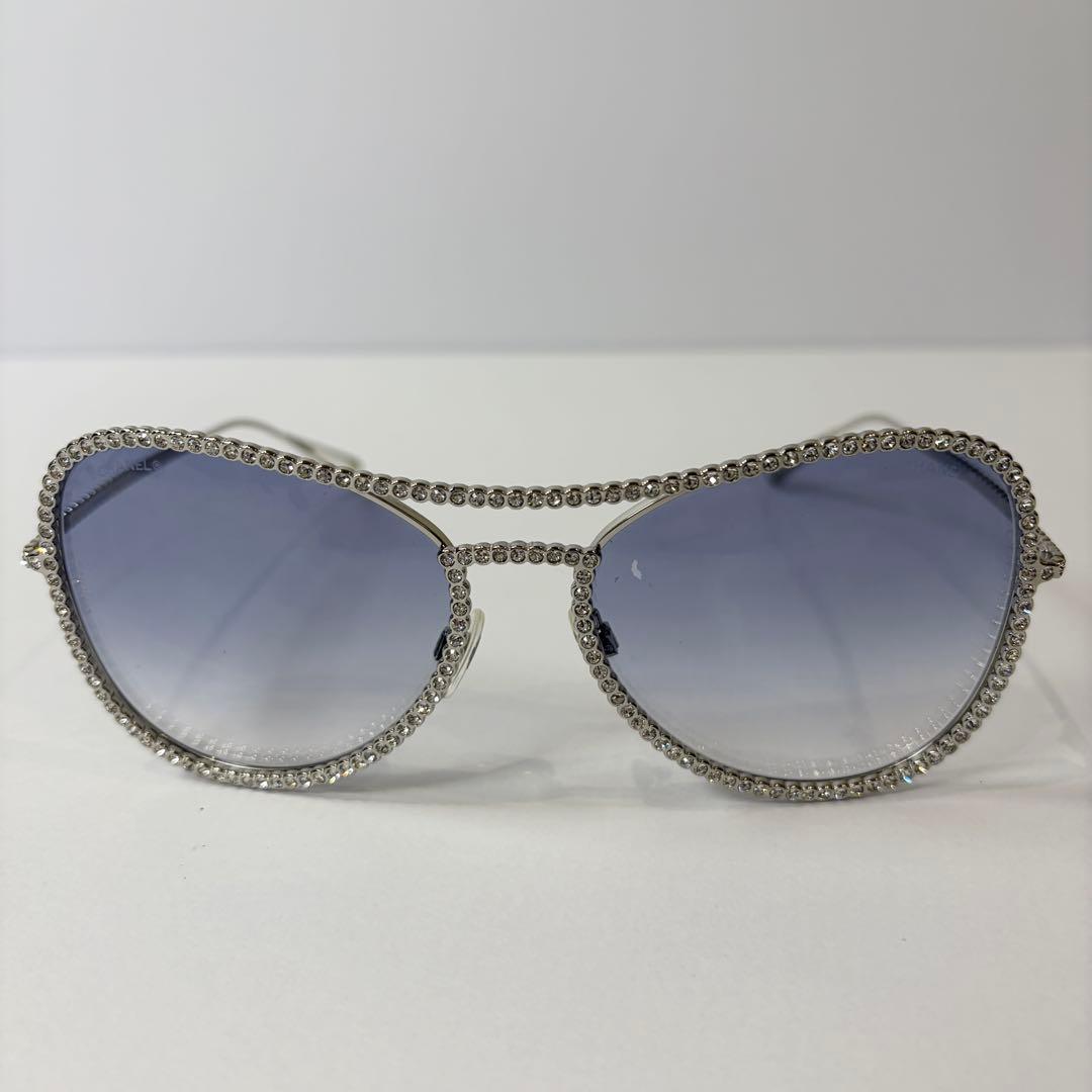 CHANEL ラインストーン アビエーター 71108 サングラス 付属品完備