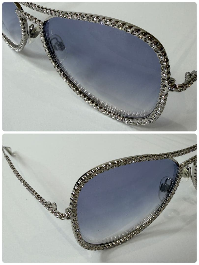 CHANEL ラインストーン アビエーター 71108 サングラス 付属品完備