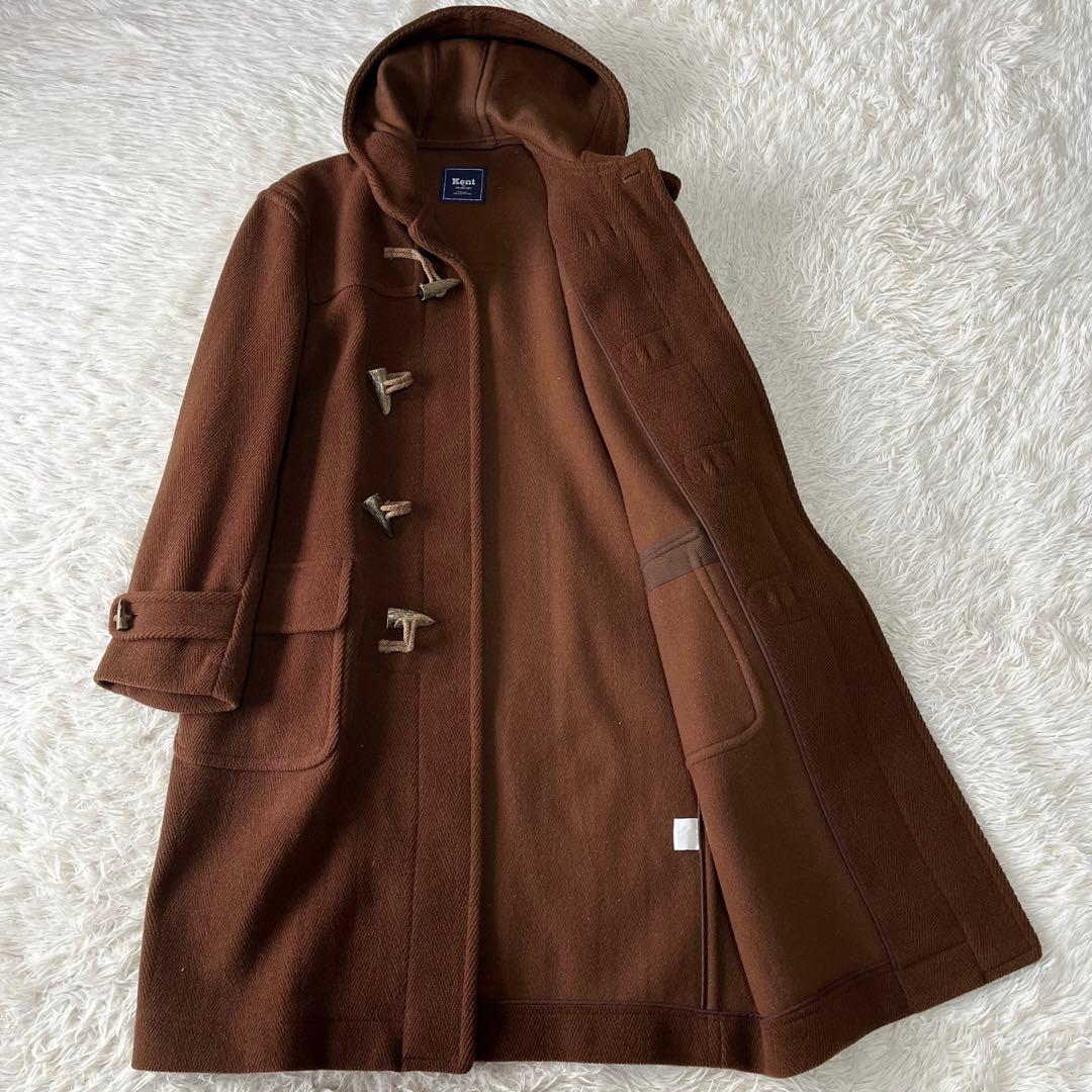 【美品】Kent ケント　ヘリンボーン　ウールロングダッフルコート