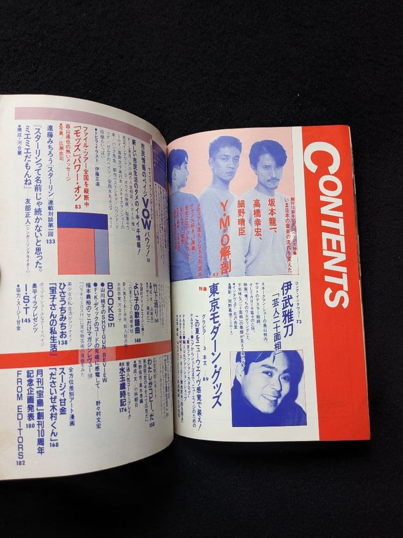 宝島　特集　YMO 細野晴臣　坂本龍一　高橋幸宏　伊武雅刀　ザ　モッズ　森山達也