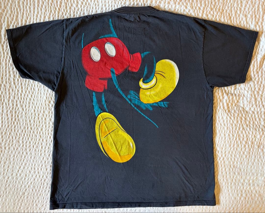 か*ー様 【90s USA製】ディズニー ミッキーマウス Tシャツ XL ブラッ