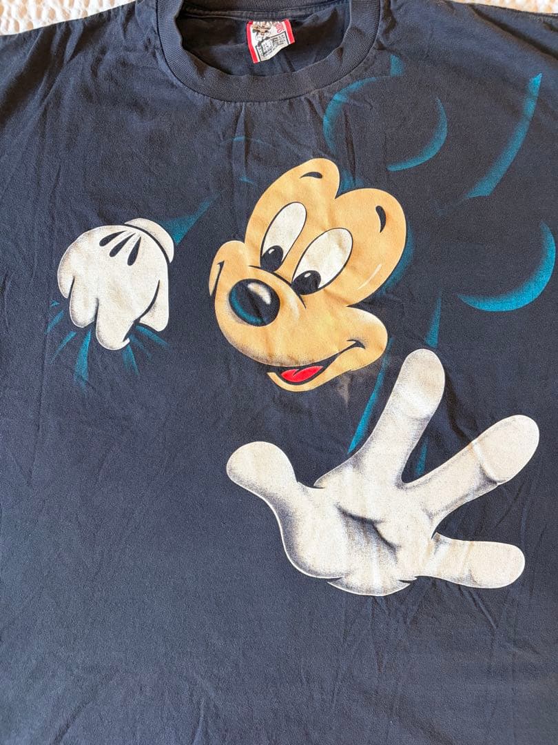 か*ー様 【90s USA製】ディズニー ミッキーマウス Tシャツ XL ブラッ