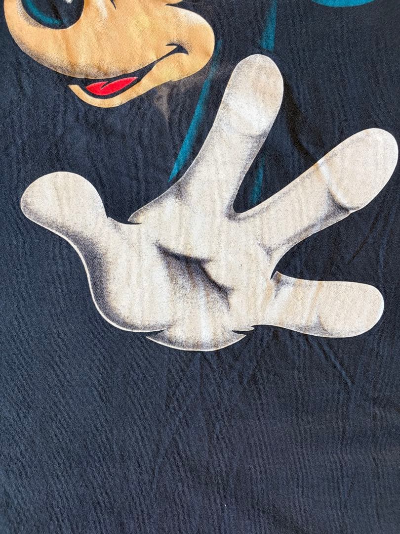 か*ー様 【90s USA製】ディズニー ミッキーマウス Tシャツ XL ブラッ