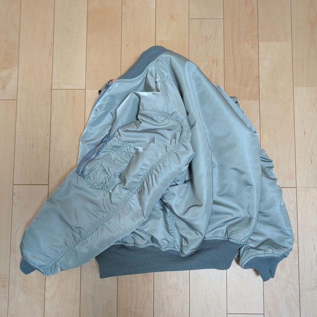 美品90sUSA製ALPHAアルファMA-1 フライトジャケット Lシルバー