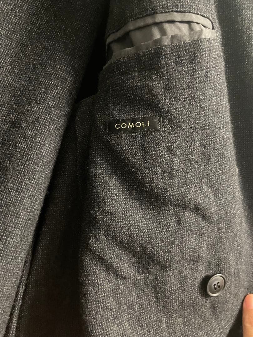 COMOLI リファインウールダブルブレストジャケット グレー