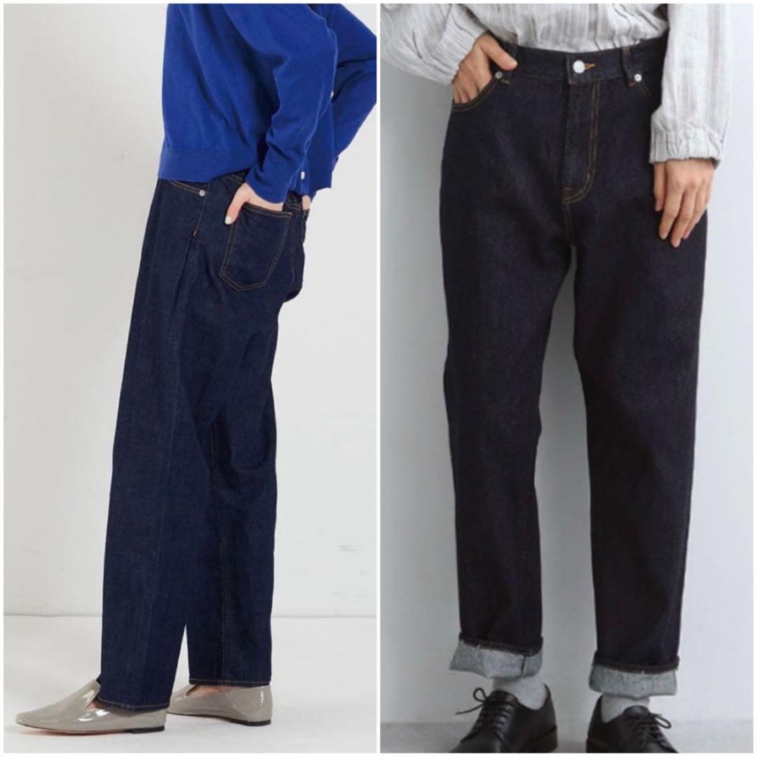 congés payés ‧̍̊·̊ パンツ　デニム　テーパード　赤耳　レザーパッチ