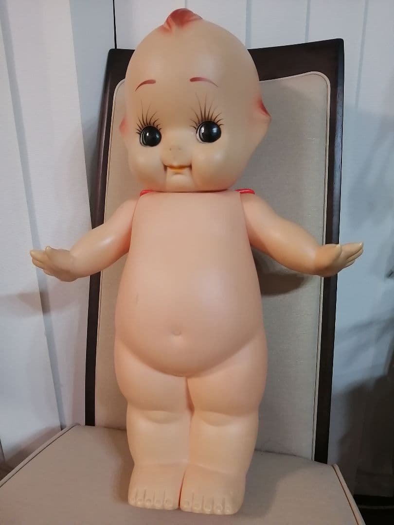 大型 レトロ キューピー 赤い羽 54×47cm