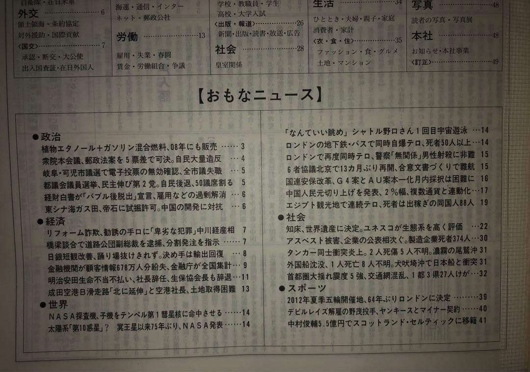 朝日新聞 縮刷版 2005年（平成17年） 7〜12月　6冊セット