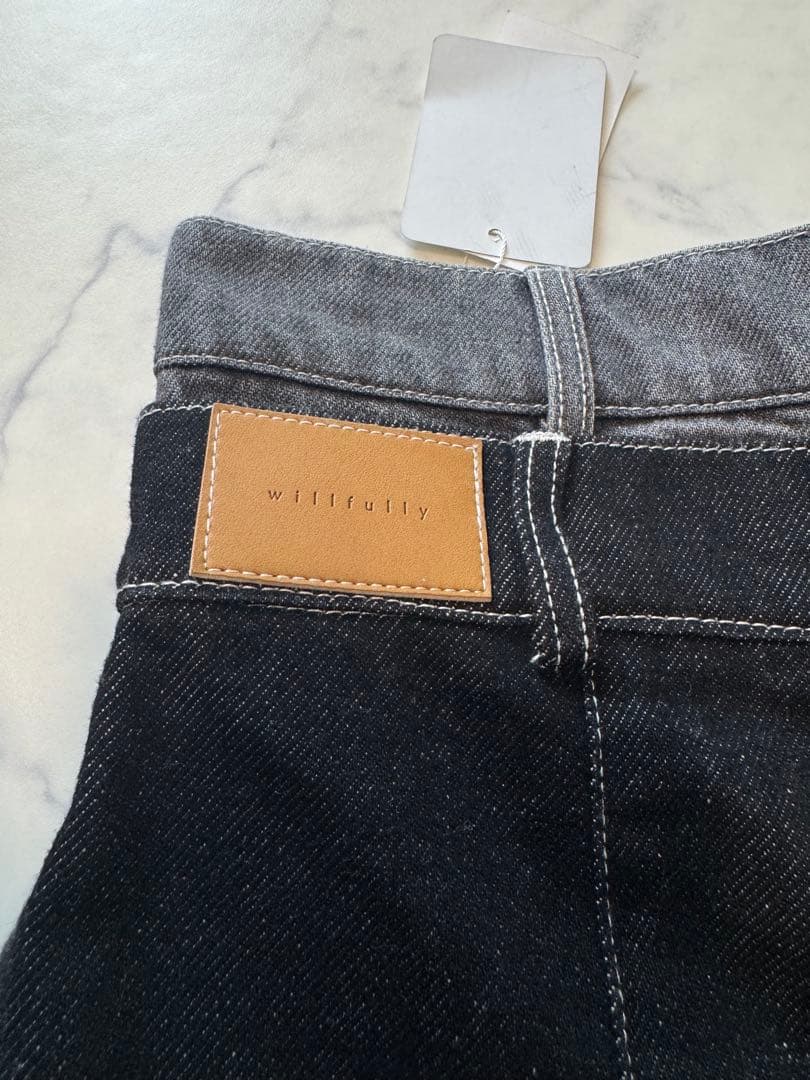 新品⭐︎willfully double belt side tuck denim