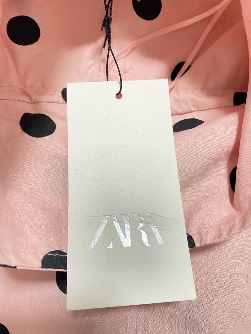 【ZARA】 ドットプリントジャケット ライトピンク M 水玉