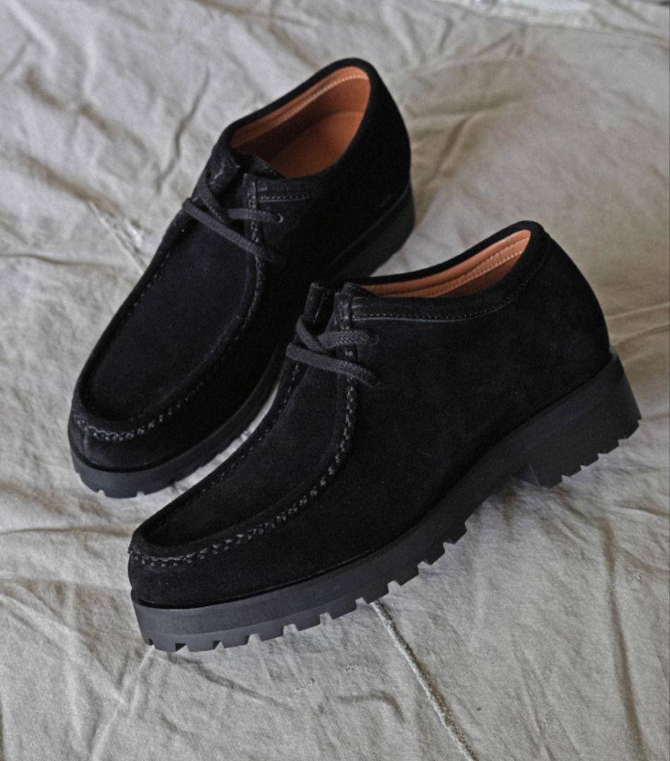 SHIUN　シウン　BLACK　SUEDE　MOCCASIN　S