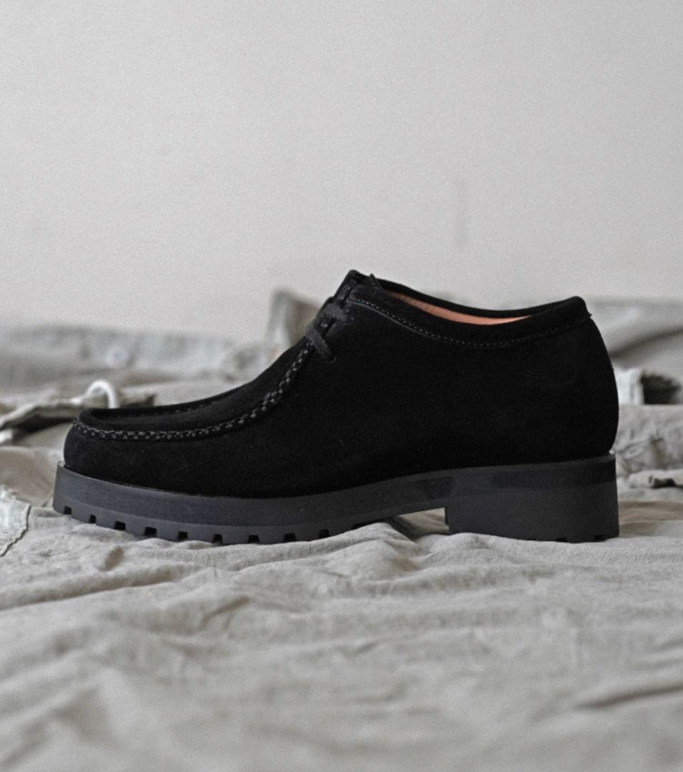 SHIUN　シウン　BLACK　SUEDE　MOCCASIN　S