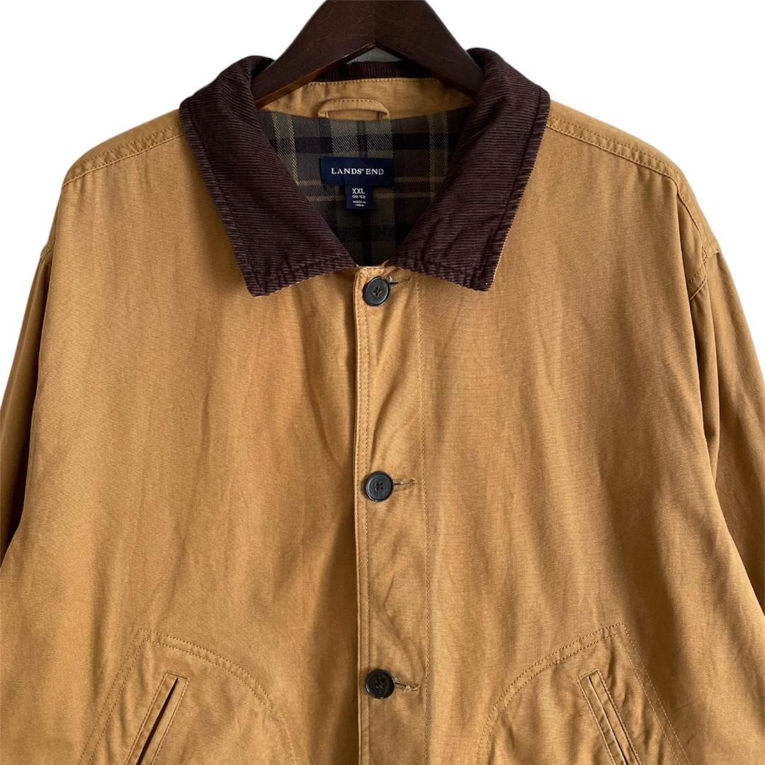 【ランズエンド】ハンティングジャケット カバーオール 中綿 キャメル 2XL