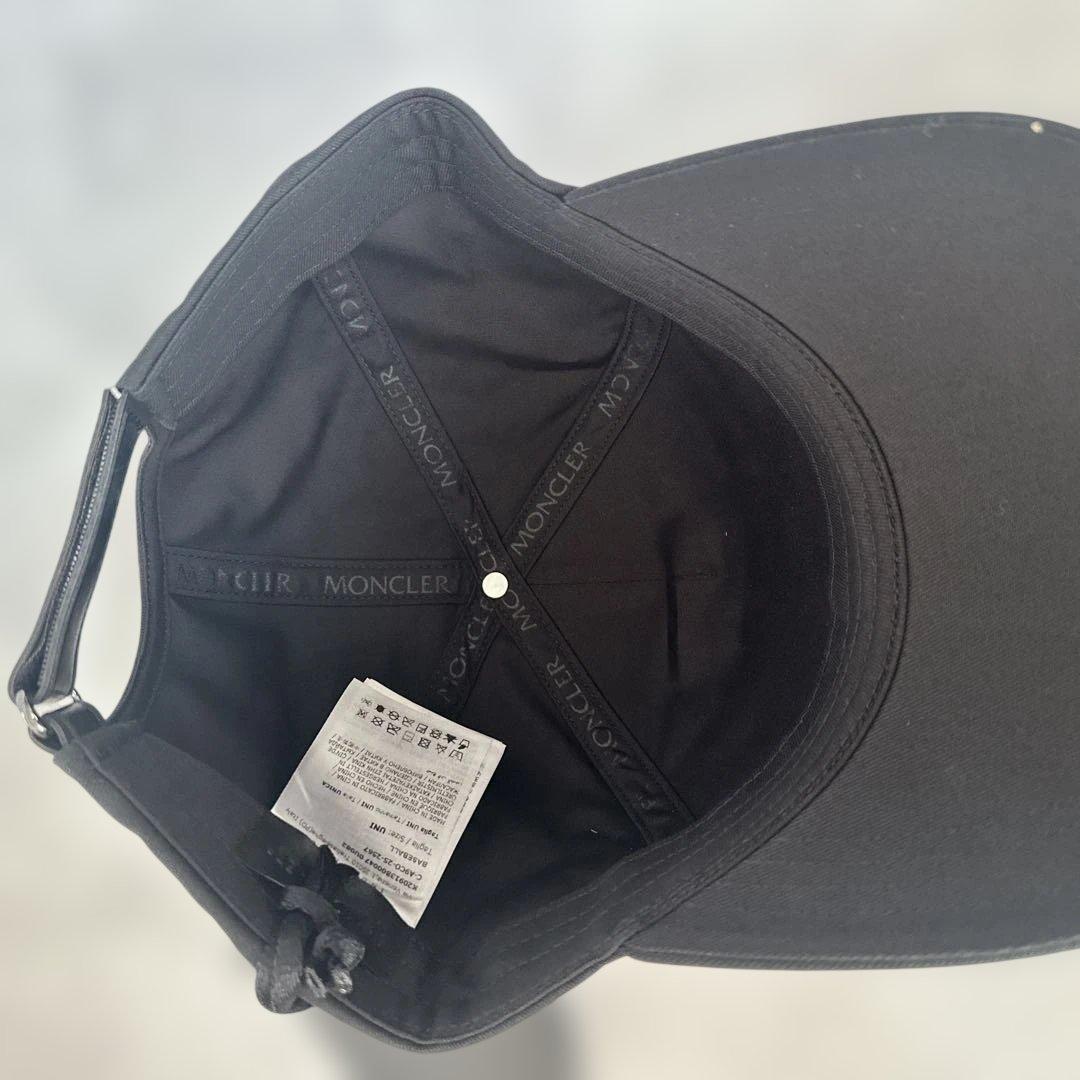 MONCLER モンクレール ロゴ ベースボールキャップ 帽子 黒 メンズ